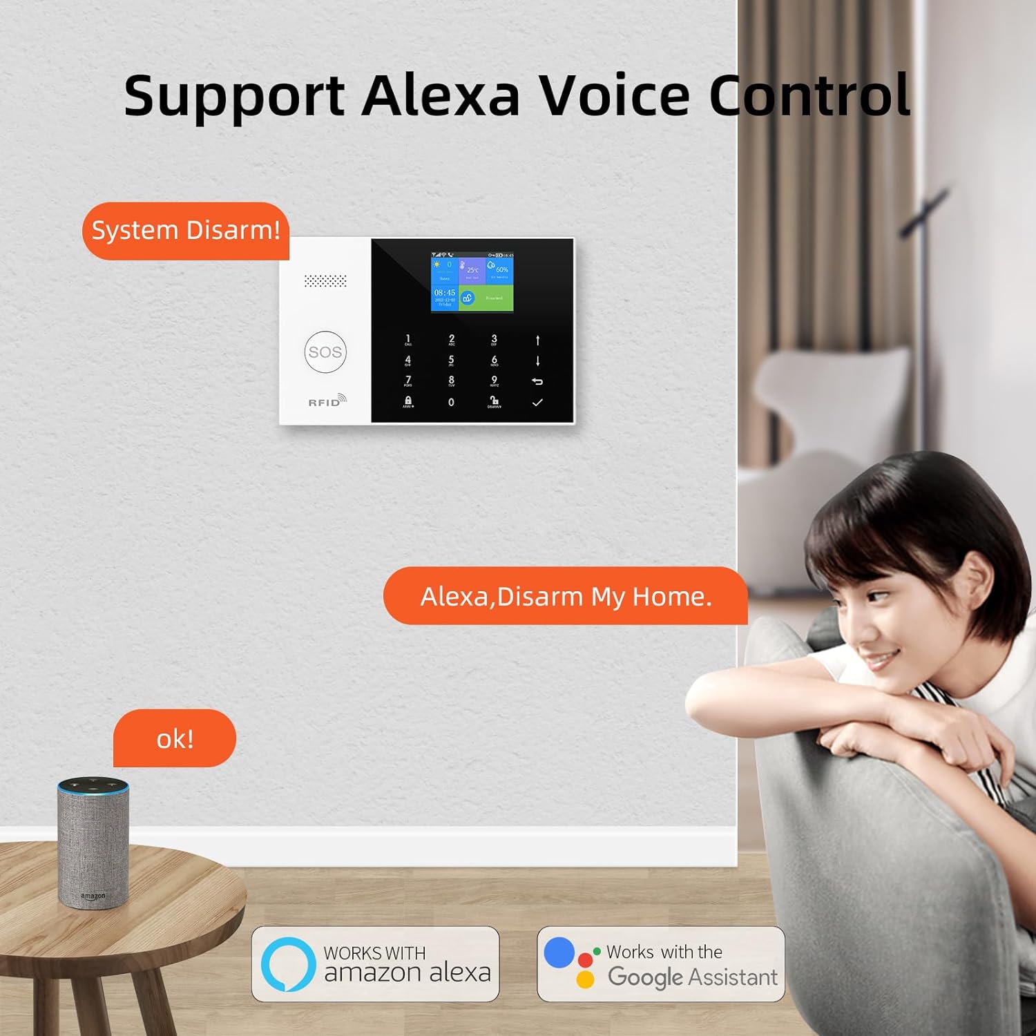 PGST Home Security System, Piece WiFi GSM 2G Home Security Alarm