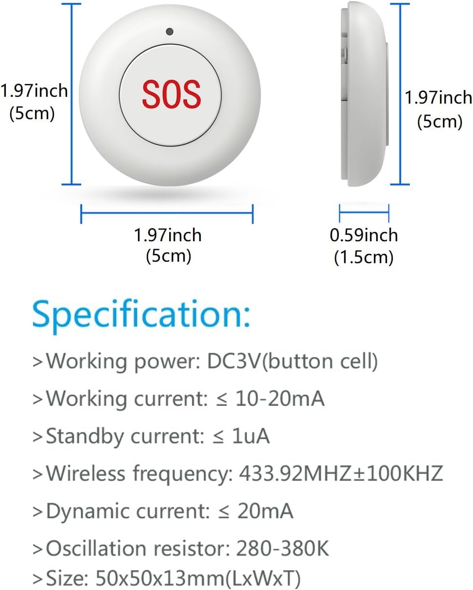 Bouton d'alarme d'urgence SOS sans fil (PJ-12)